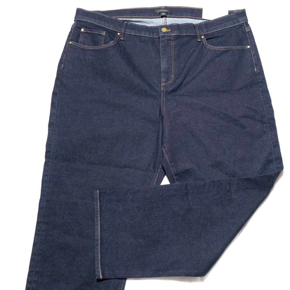 Ann Taylor NEW Indigo Dark Wash Straight Leg Jeans Classic Minimalist Women's 18